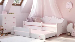 ArtAdrk Detská posteľ s prístelkou EMKA II Farba: Biela / ružový úchyt #6736784