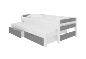 ArtAdrk Detská posteľ s prístelkou FRAGA Farba: biela / sivá #6736770