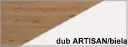 ArtCross Rohový písací stolík KITTY | KIT-02 Farba: Dub ARTISAN/biela