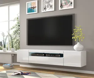 ARTBm TV stolík AURA 200 | biely - biely lesk Variant: bez LED osvetlenia