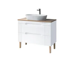 ArtCom Kúpeľňová skrinka s umývadlom a doskou FIJI White DU100/1 | 100 cm #9008309