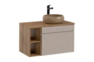 ArtCom Kúpeľňová skrinka s umývadlom a doskou ICONIC Cashmere DU80/2 | 80 cm #9008303