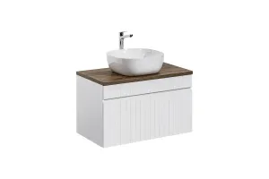 ArtCom Kúpeľňová skrinka s umývadlom a doskou ICONIC White DU80/1 | 80 cm #9008280