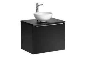 ArtCom Kúpeľňová skrinka s umývadlom a doskou SANTA FE Black DU60/1 | 60 cm