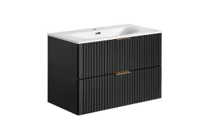 ArtCom Kúpeľňová skrinka s umývadlom ADEL Black U80/1 | 80 cm #9008296