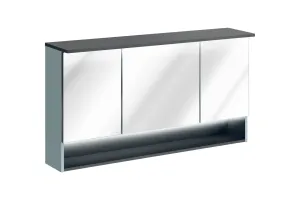Závěsná koupelnová skříňka se zrcadlem Bahama 843 3D světle modrá/antracit