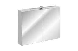 Závesná kúpeľňová skrinka so zrkadlom Leonardo 84-90-B 2D biela