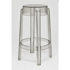 ArtD Barová stolička DUCH | sivá transparentná 75 cm