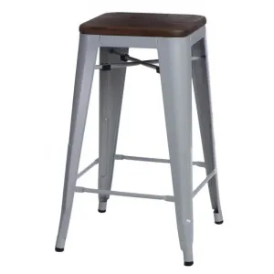 ArtD Barová stolička PARIS 75 cm drevená |orech/strieborná