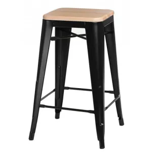 ArtD Barová stolička PARIS 75 cm drevená | prírodná/čierna