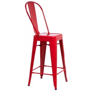 ArtD Barová stolička PARIS Back inšpirovaná Tolix | červená