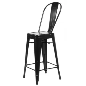 ArtD Barová stolička PARIS Back inšpirovaná Tolix | čierna