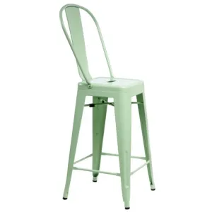 ArtD Barová stolička PARIS Back inšpirovaná Tolix | zelená