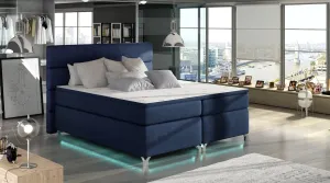 ArtElta Manželská posteľ AMADEO Boxspring s LED osvetlením | 140 x 200 cm Farba: BAO 18 - Ontario 81 (modrá)