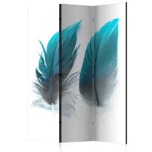 Paraván Blue Feathers Dekorhome 135x172 cm (3-dielny)