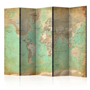 Paraván Turquoise World Map Dekorhome #785330