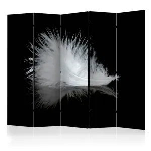 Paraván White feather Dekorhome 225x172 cm (5-dielny) #787206