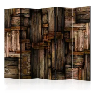 Paraván Wooden puzzle Dekorhome 225x172 cm (5-dielny) #787034