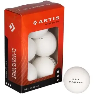 Artis 3 hviezdy loptičky na stolný tenis biele 6 ks