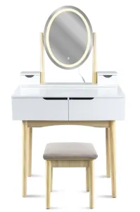 ArtJum Toaletný stolík WERRY 2 s oválnym LED zrkadlom