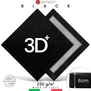3D+ Čierne maliarske plátno na ráme PROFI / rôzne rozmery