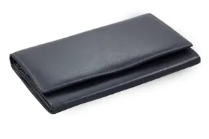 Modrá dámska kožená listová peňaženka s poklopom 511-4027-97