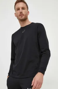 Tričko s dlhým rukávom Asics pánske, čierna farba, s potlačou