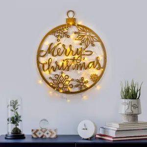 ASIR Kovová dekorácia na stenu MERRY CHRISTMAS s LED podsvietením 66 cm
