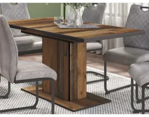 Rozkladací jedálenský stôl Ariana 120x80 cm, vintage optika dreva%