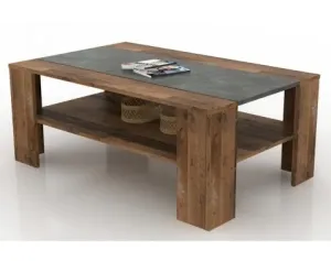 Konferenčný stolík Pico,  tmavý betón/vintage optika dreva%
