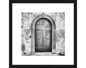 Rámovaný obraz Oblúkovité  dvere 30x30 cm, čiernobiele%