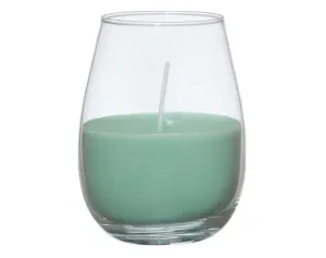 Sviečka v skle mätovo zelená, 10 cm%