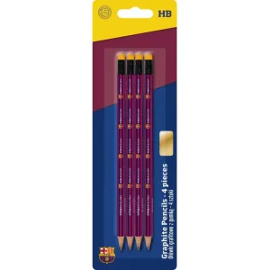 ASTRA - 4ks obyčajná ceruzka HB s gumou FC BARCELONA, blister, 206018002