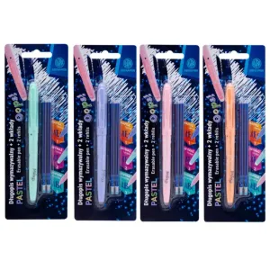 ASTRA - Gumovateľné pero OOPS! Pastel 0,6mm, modré, dve gumy + 2ks náplní, blister, 201022006, Mix produktov