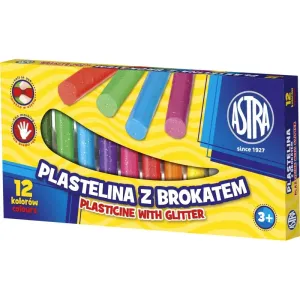 ASTRA - Plastelína s trblietkami 12 farieb, 303107001