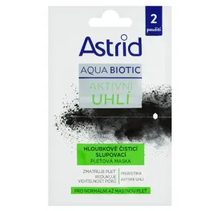 Astrid Aqua Biotic Active Charcoal Cleansing Mask 2x8 ml pleťová maska pre ženy na všetky typy pleti; na normálnu pleť