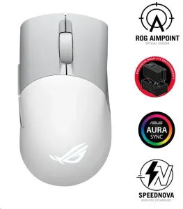 Herná bezdrôtová myš ASUS ROG Keris Aimpoint Lightweight RGB, biela 90MP02V0-BMUA10