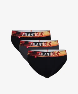 Atlantic 144 3-pak černé/grafitové/černé Pánské slipy