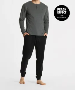 Men's pyjamas ATLANTIC - black/khaki #8363680