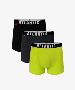 Atlantic 3MH-011 černé/grafitové/limetkové Pánské boxerky 3 ks
