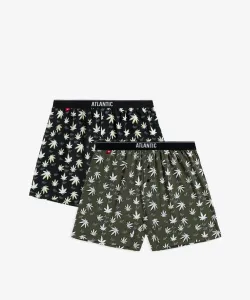Men's Classic Boxer Shorts with Buttons ATLANTIC 2PACK - Multicolored