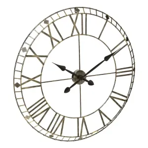 Nástenné kovové hodiny Atmosphera Vintage 3819, tmavošedá 77cm #3446352