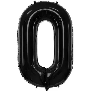 Atomia, fóliový balón, narodeninové číslo 0, čierny, 102 cm