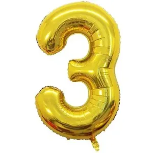 Atomia fóliový balón narodeninové číslo 3, zlatý 82 cm