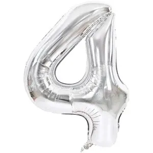 Atomia fóliový balón narodeninové číslo 4, strieborný 46 cm