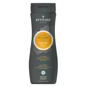 Prírodný pánsky šampón a telové mýdlo (2 v 1) ATTITUDE Super leaves s detoxikačným účinkom - normálne vlasy 473ml
