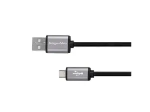 Kábel KRUGER & MATZ KM1234 USB/micro USB 0,2m Black