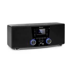 Auna Stockton, mikro stereo systém, max. 20W, DAB+, UKW, CD prehrávač, BT, OLED, čierny