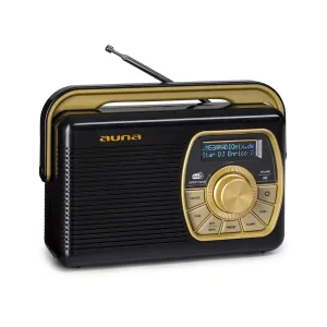 Auna Buddy Digitálne rádio DAB/DAB+/UKW Bluetooth 5.0 AUX 1Ah batéria Mobilné retro #1426127
