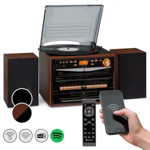 Auna 388-DAB+, stereo systém, 20W max., vinylové platne, CD, kazeta, BT, FM/DAB+, USB